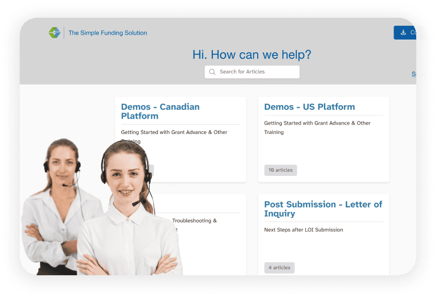 Grant Advance Solutions has the best support and training for our clients. Features include Unlimited Live Support, Welcome Package, Training Videos & Manuals, Tips & Hints, Online Help Centre, Support Tickets, Toll-Free Help Line, Knowledge Base, and FAQs.  