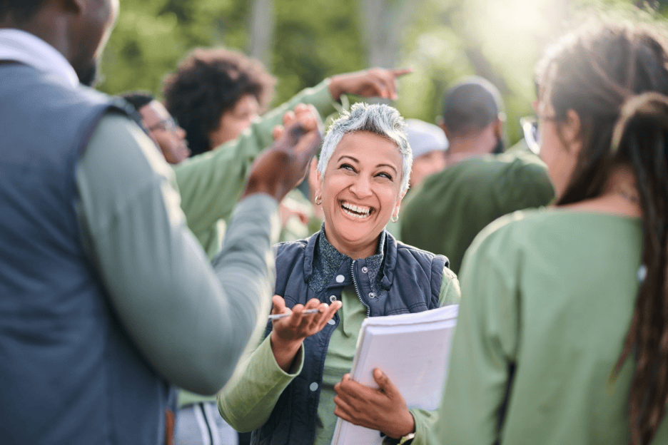 nonprofit volunteers at a charity event