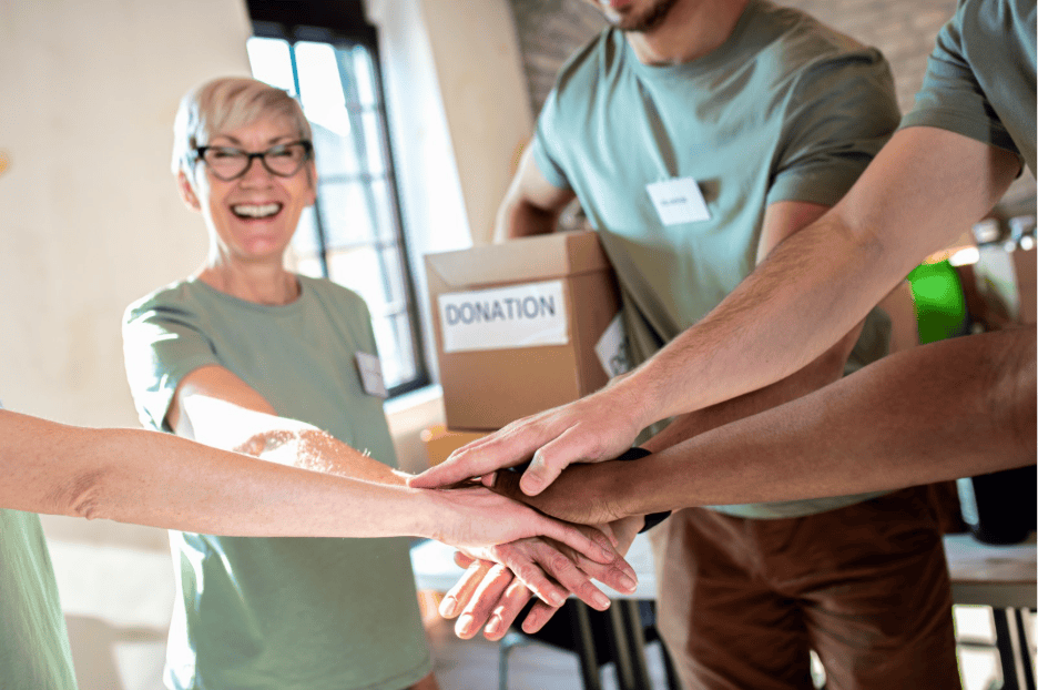 Nonprofit celebrating a donation
